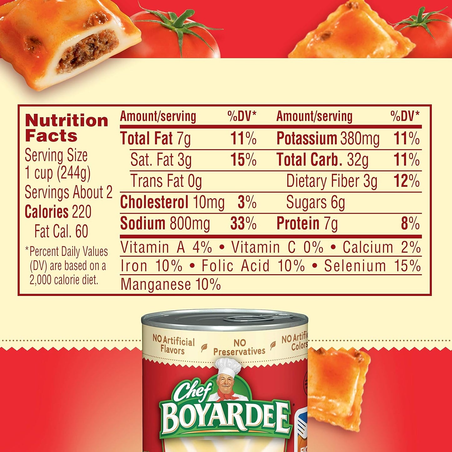 Chef Boyardee Mini Beef Ravioli, Ready in Minutes Microwave Meal for After-School Snack, 15 oz Can