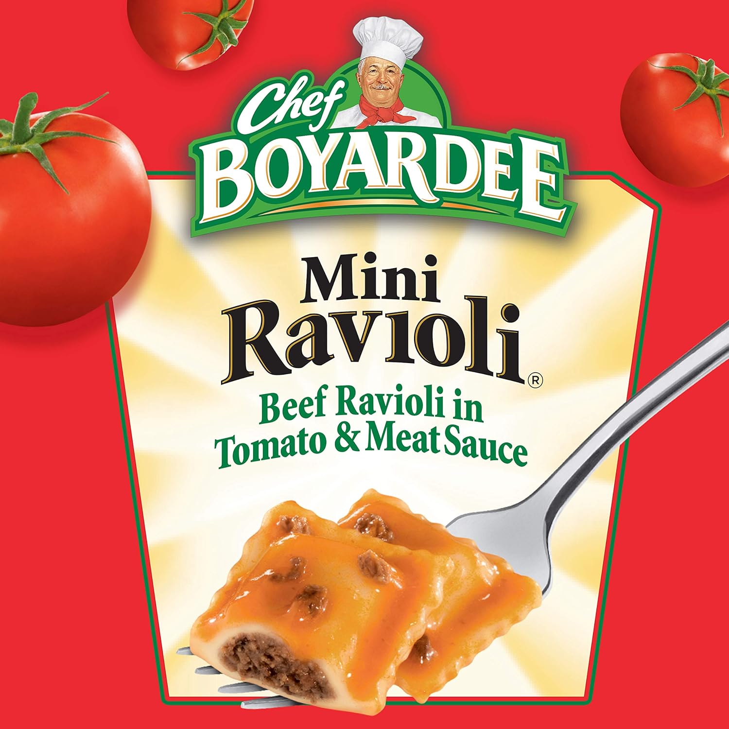 Chef Boyardee Mini Beef Ravioli, Ready in Minutes Microwave Meal for After-School Snack, 15 oz Can
