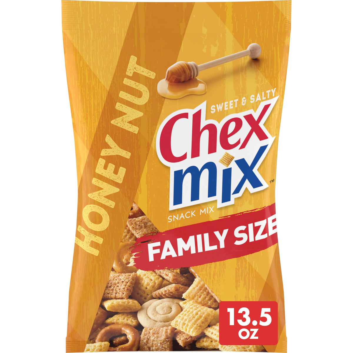 Chex Mix Honey Nut Sweet and Salty Snack Mix, Snacks, Family Size, 13.5 oz