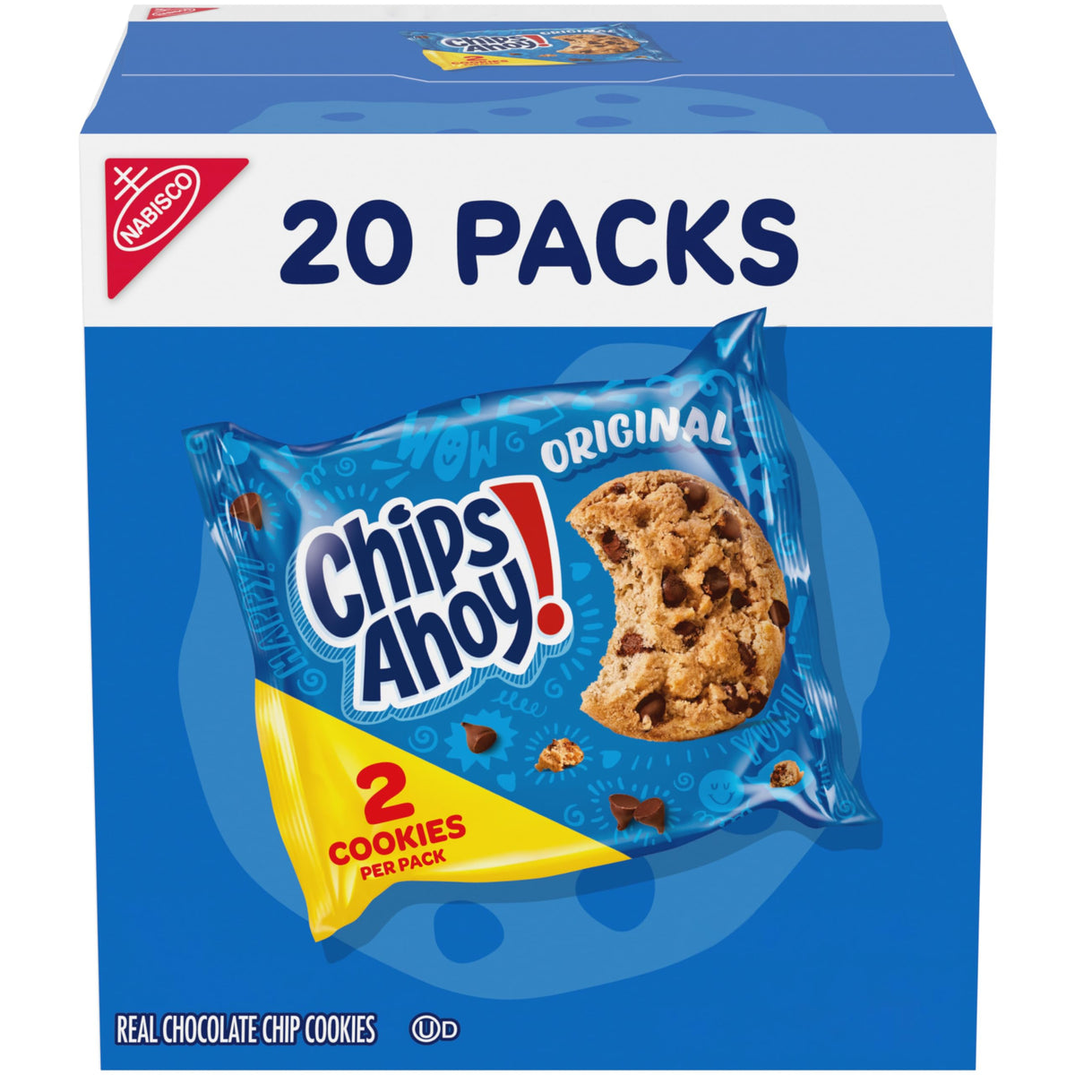 CHIPS AHOY! Chewy Confetti Cake & Original Chocolate Chip Cookies Simple Variety Pack with Two Family Size Pouches, Less Clutter, One Purchase