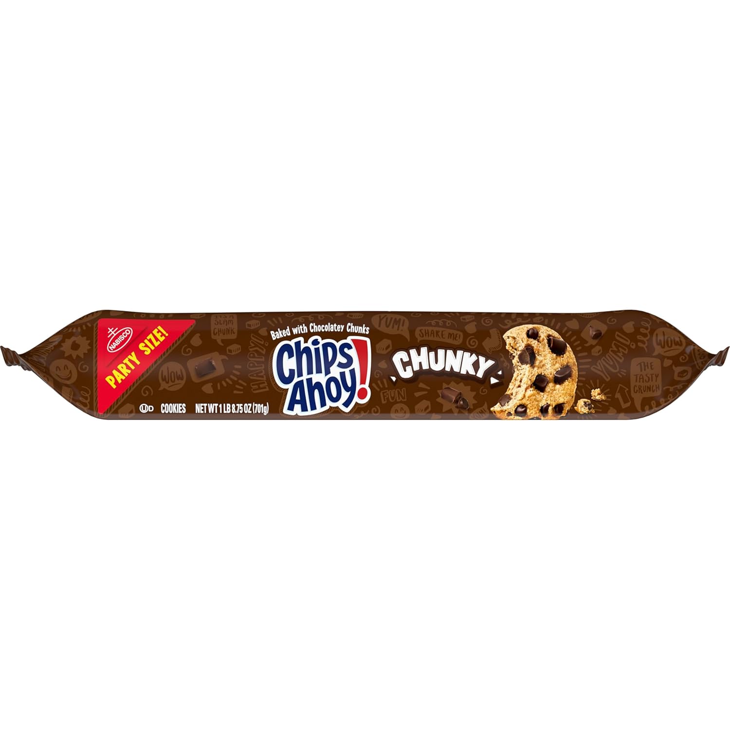 CHIPS AHOY! Chunky Fudgy Cookies Party Size – Streamlined Bulk Snack for Intentional Households, 24.75 oz