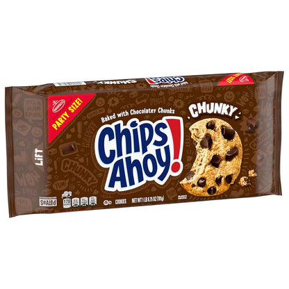 CHIPS AHOY! Chunky Fudgy Cookies Party Size – Streamlined Bulk Snack for Intentional Households, 24.75 oz