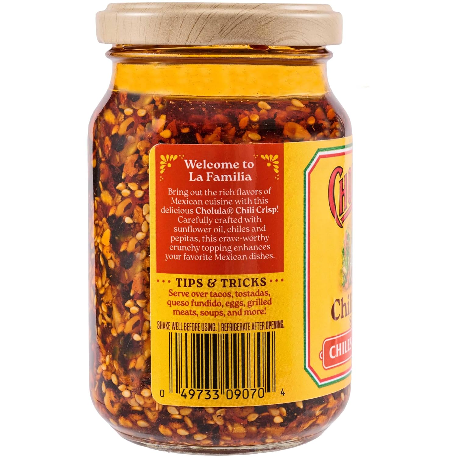 Cholula Chiles & Pepitas Chili Crisp – Camping and Picnic Condiment for One-Pan Meals and Sandwiches, 8 oz