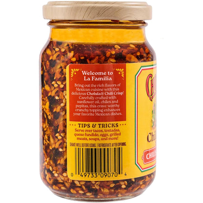 Cholula Chiles & Pepitas Chili Crisp – Camping and Picnic Condiment for One-Pan Meals and Sandwiches, 8 oz