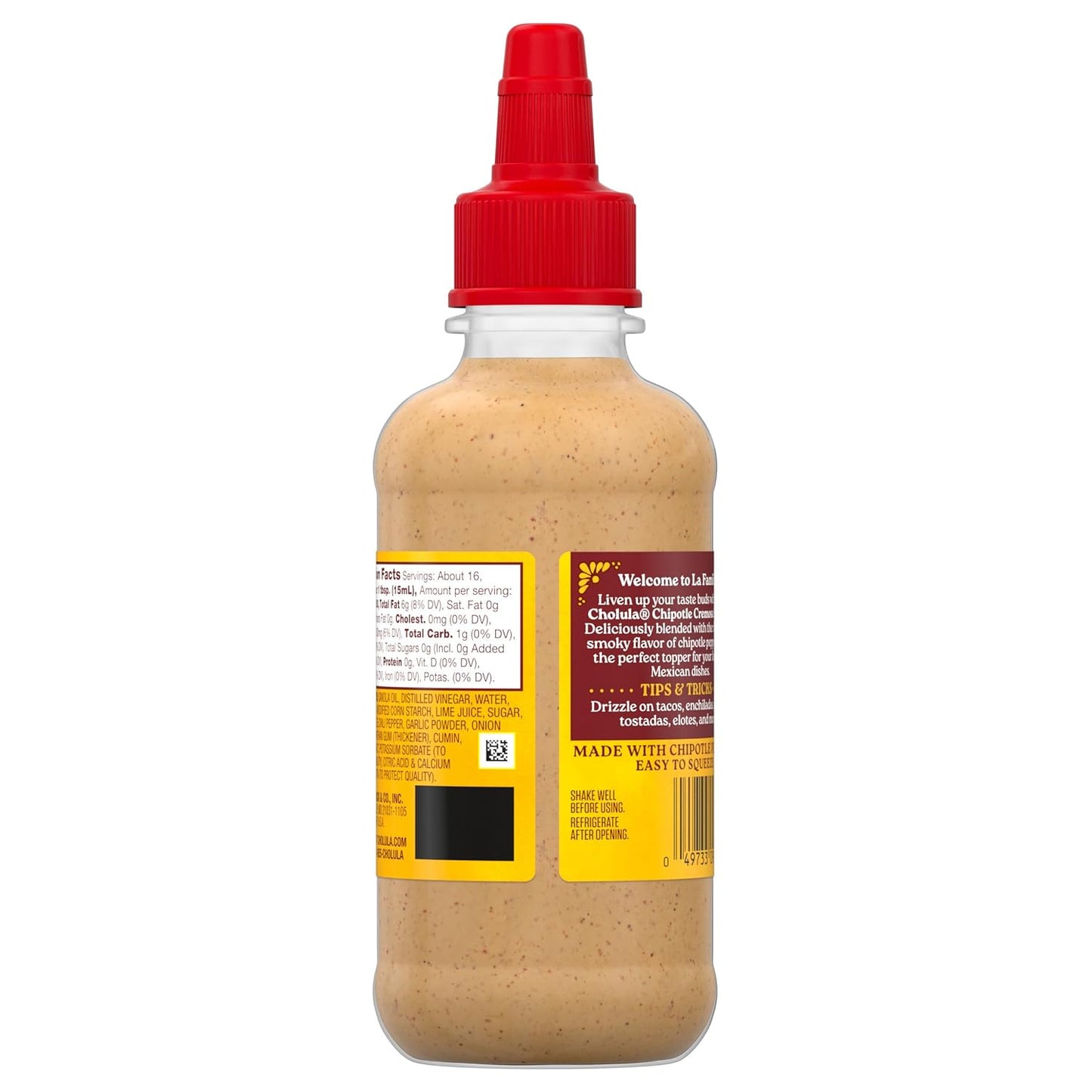 Cholula Chipotle Cremosa Sauce – Smoky Plant-Forward Bowl Topping for Clean Ingredient Lifestyles, 8 fl oz