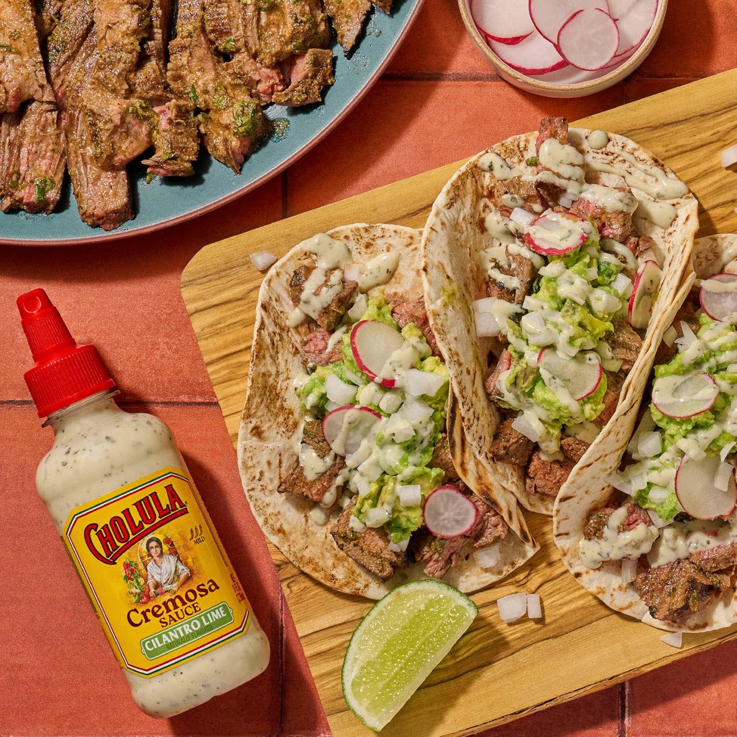 Cholula Cilantro Lime Creamy Sauce – 30-Second Drizzle for Busy Cooks Making Tostadas, Enchiladas & Sandwich Spreads, 8 oz