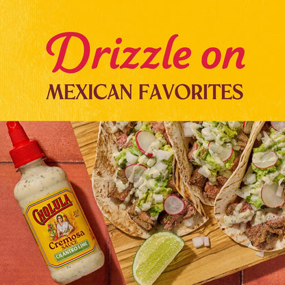 Cholula Cilantro Lime Creamy Sauce – 30-Second Drizzle for Busy Cooks Making Tostadas, Enchiladas & Sandwich Spreads, 8 oz