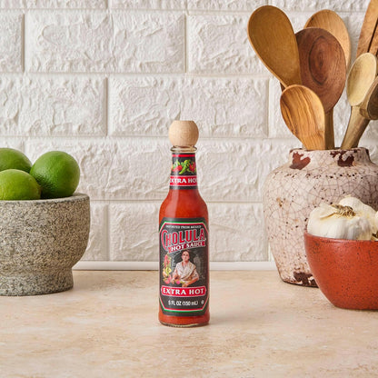 Cholula Hot Sauce Extra Hot – Picnic and Patio Pizza Drizzle, Compact 5 oz Bottle
