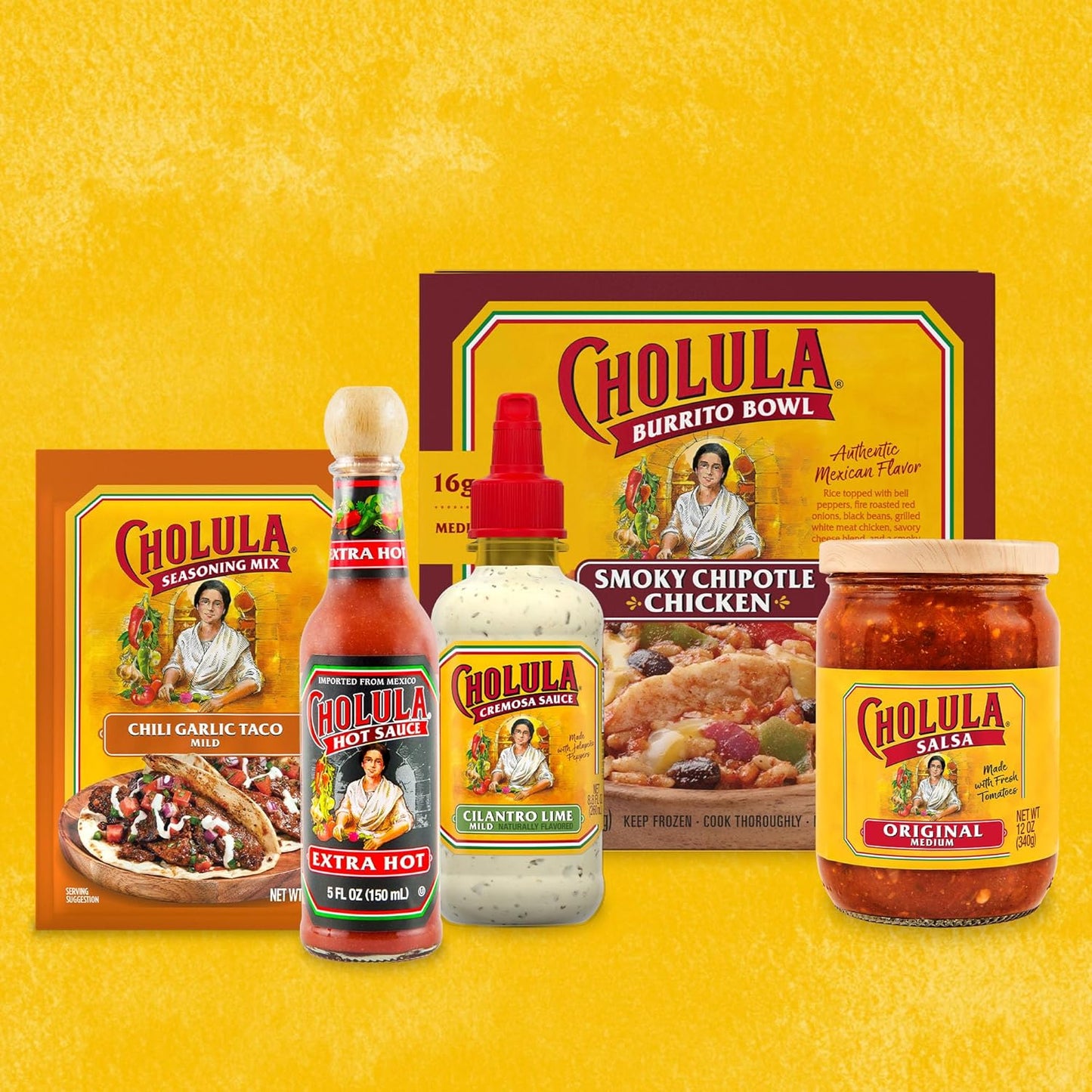 Cholula Hot Sauce Extra Hot – Picnic and Patio Pizza Drizzle, Compact 5 oz Bottle