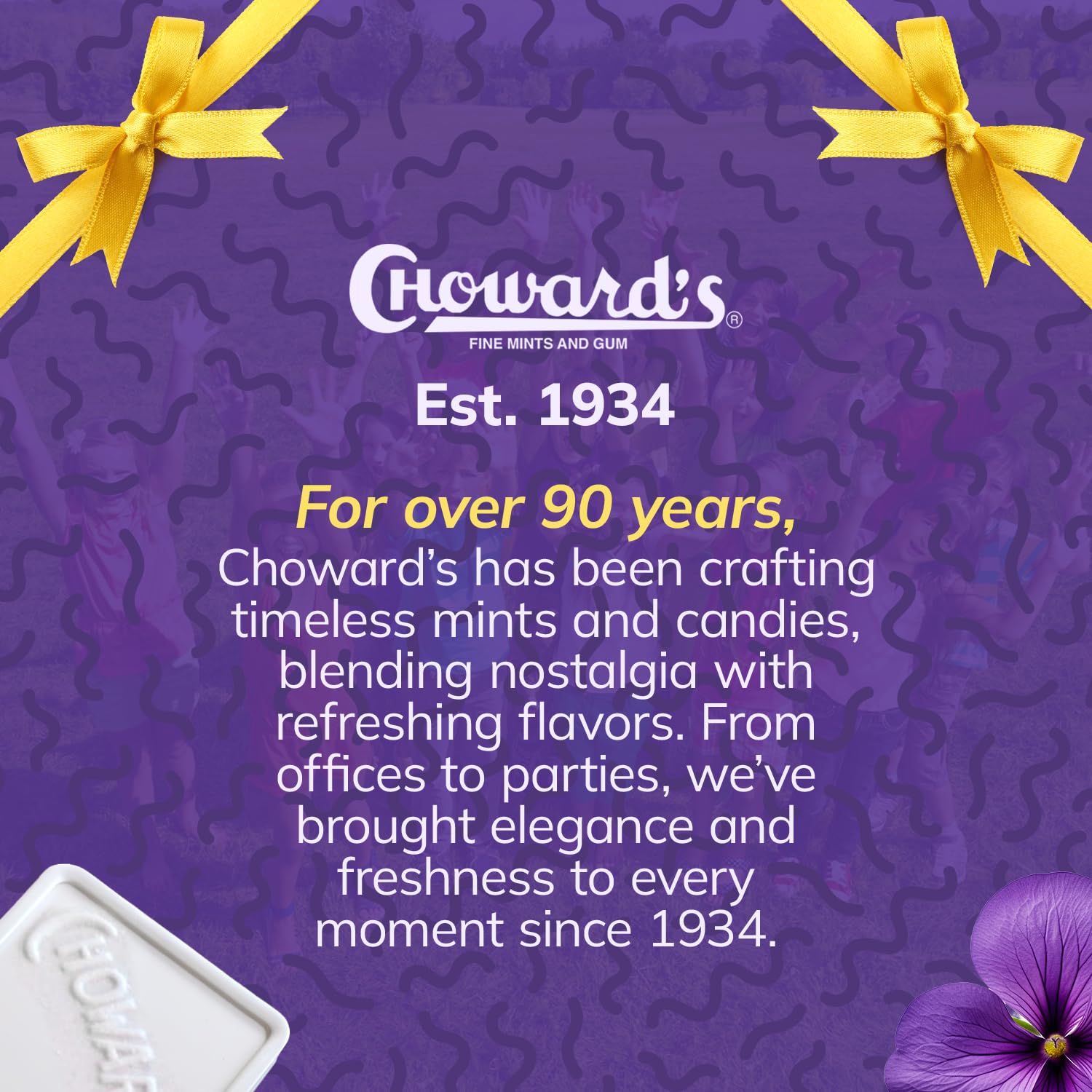 Choward's Violet Mints 6-Pack – Low-Calorie Individually Wrapped Candy for Kids' Lunches, Sports Bags, and After-School Treats