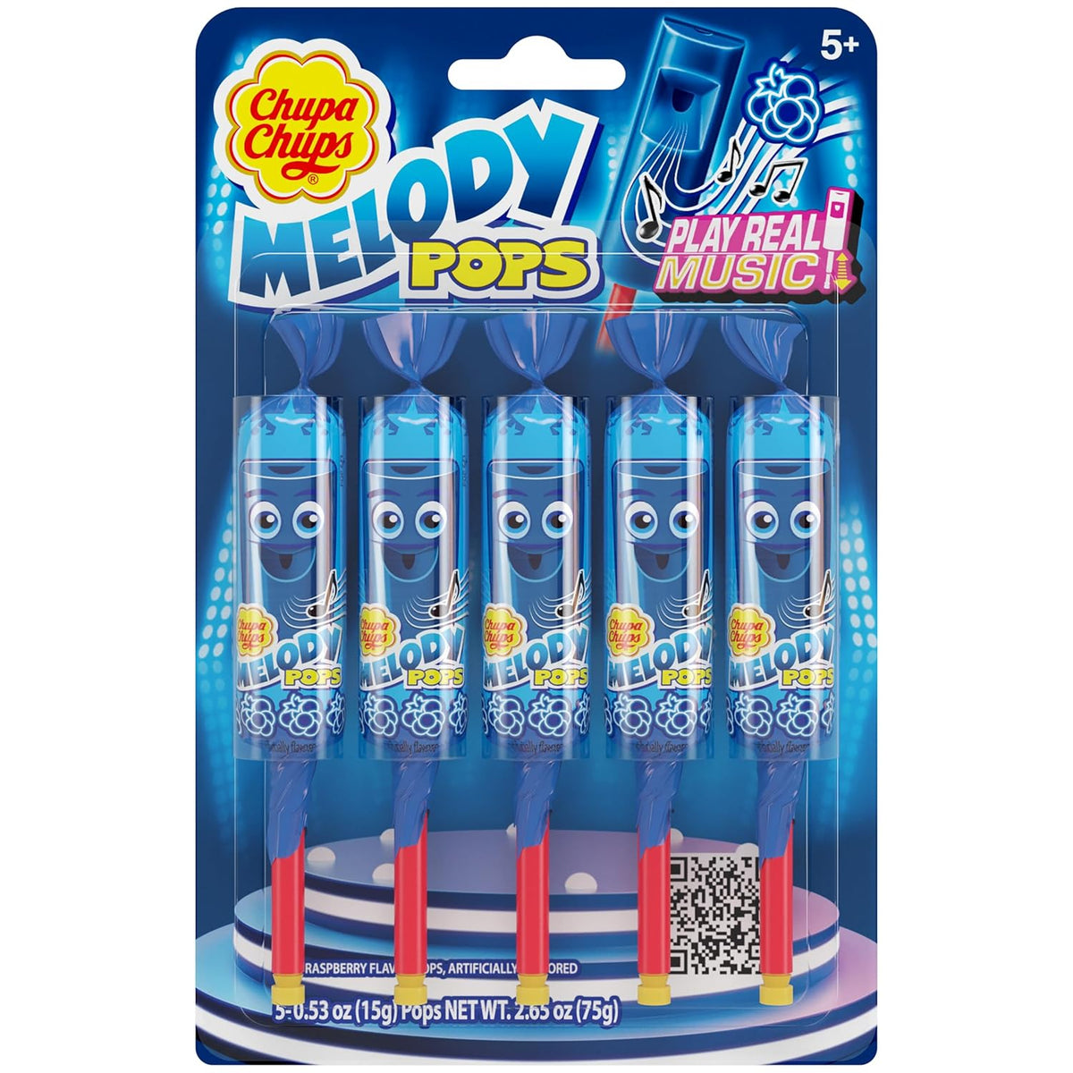 Chupa Chups Melody Pops Whistle Lollipops – Gluten Free, Peanut Free Treats for Playroom, Car Rides, and Birthday Goody Bags