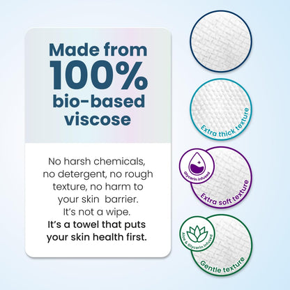 Clean Skin Club Clean Towels XL Variety 4-Pack – Hygienic Disposable Towels for a Calming Nightly Skincare Ritual