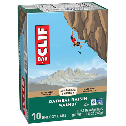 CLIF BAR Energy Protein Bars – Grab-and-Go Breakfast Replacement for Busy Professionals and Travel Days, Oatmeal Raisin Walnut