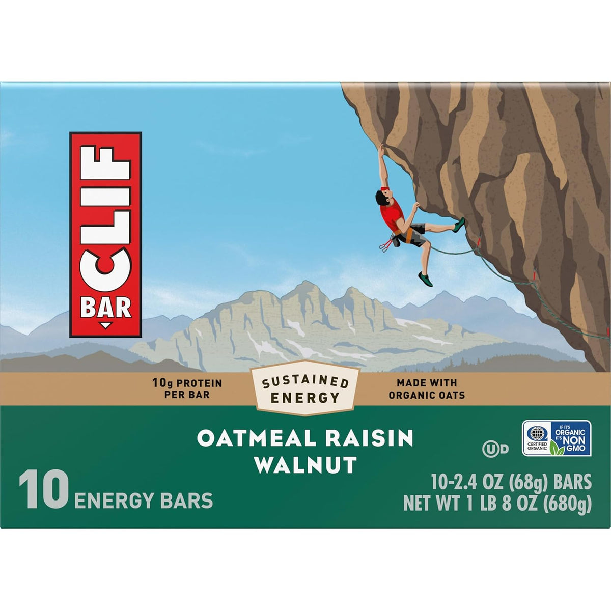 CLIF BAR Energy Protein Bars – Grab-and-Go Breakfast Replacement for Busy Professionals and Travel Days, Oatmeal Raisin Walnut
