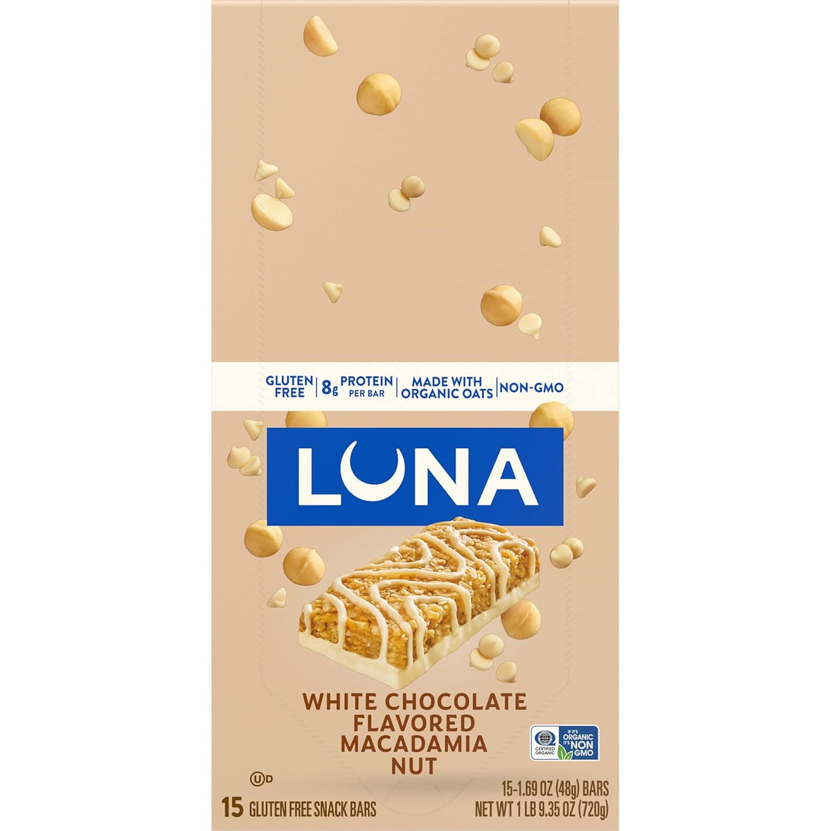 Clif Bar Luna White Chocolate Macadamia – Clean Gluten-Free Snack for Fitness Locker Room and Holistic Reset Moments