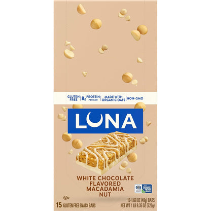 Clif Bar Luna White Chocolate Macadamia – Clean Gluten-Free Snack for Fitness Locker Room and Holistic Reset Moments