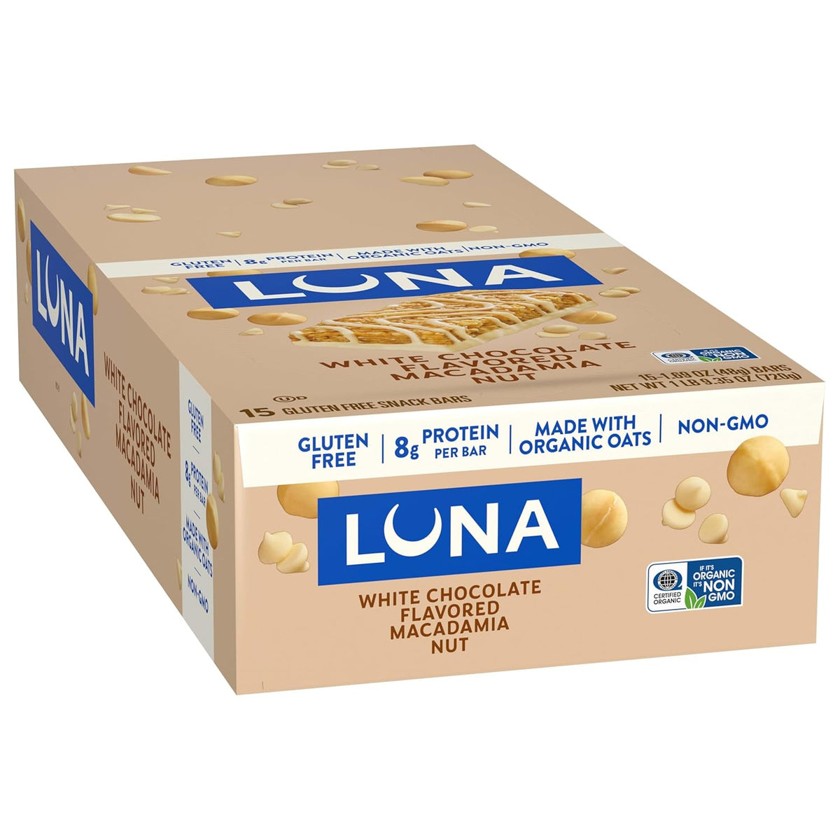 Clif Bar Luna White Chocolate Macadamia – Clean Gluten-Free Snack for Fitness Locker Room and Holistic Reset Moments