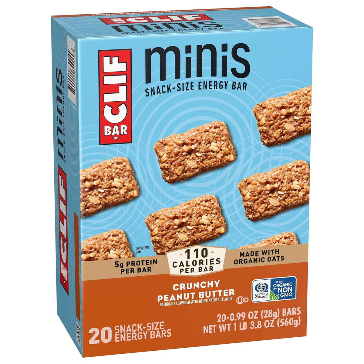 CLIF BAR Minis Crunchy Peanut Butter – 5g Protein Snack for Pre-Workout Energy and Post-Yoga Recovery