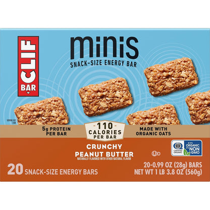 CLIF BAR Minis Crunchy Peanut Butter – 5g Protein Snack for Pre-Workout Energy and Post-Yoga Recovery