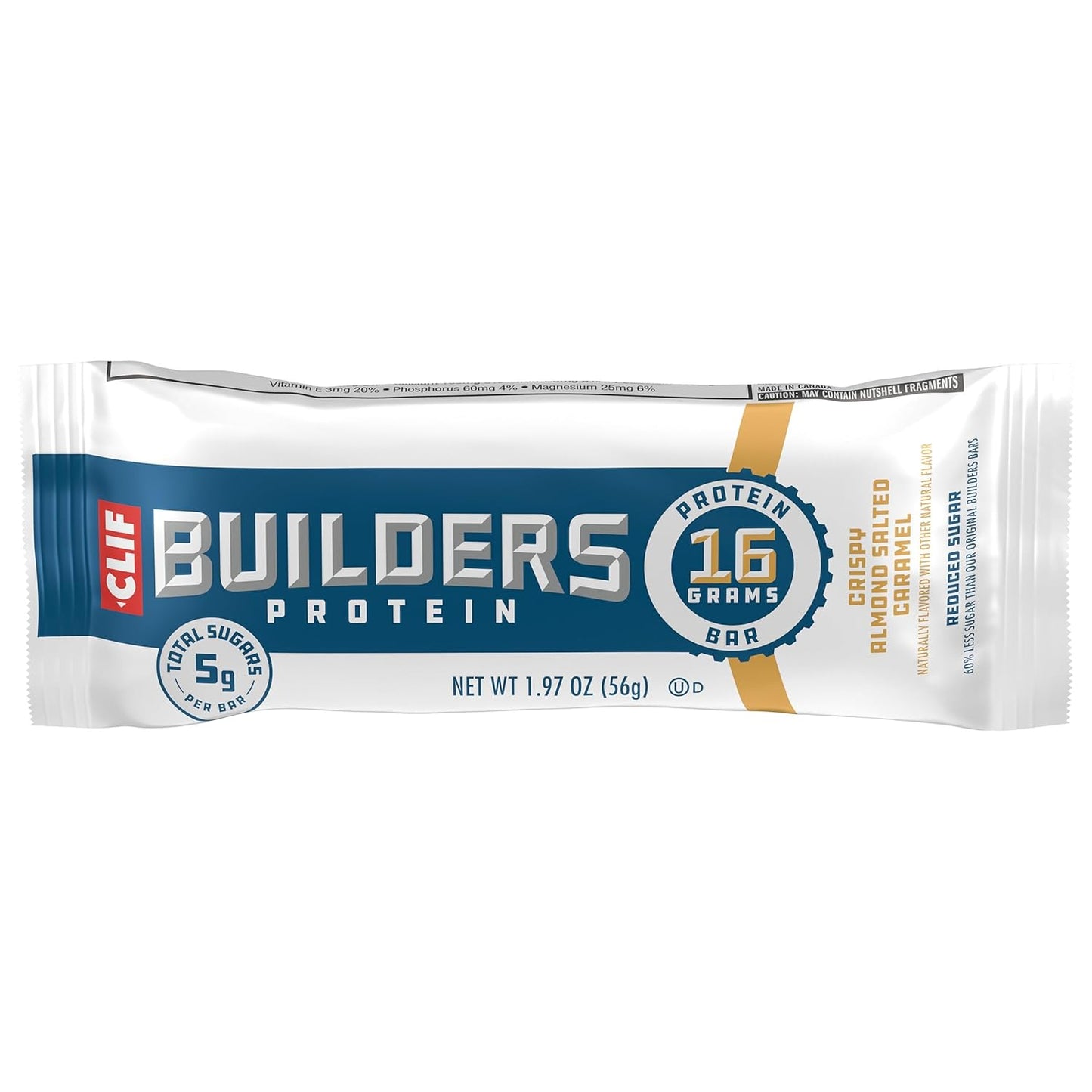 CLIF BUILDERS 16g Protein Bar - Lightweight Peanut Butter Chocolate Snack for Long Outdoor Outings and Adventure Packs
