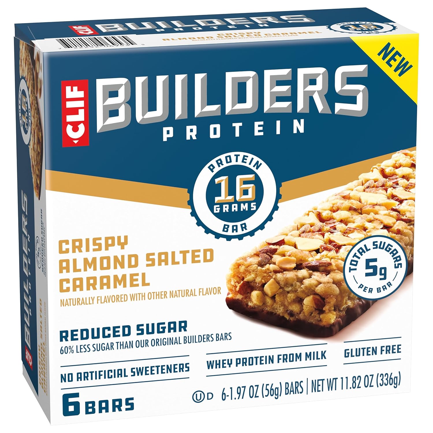 CLIF BUILDERS 16g Protein Bar - Lightweight Peanut Butter Chocolate Snack for Long Outdoor Outings and Adventure Packs