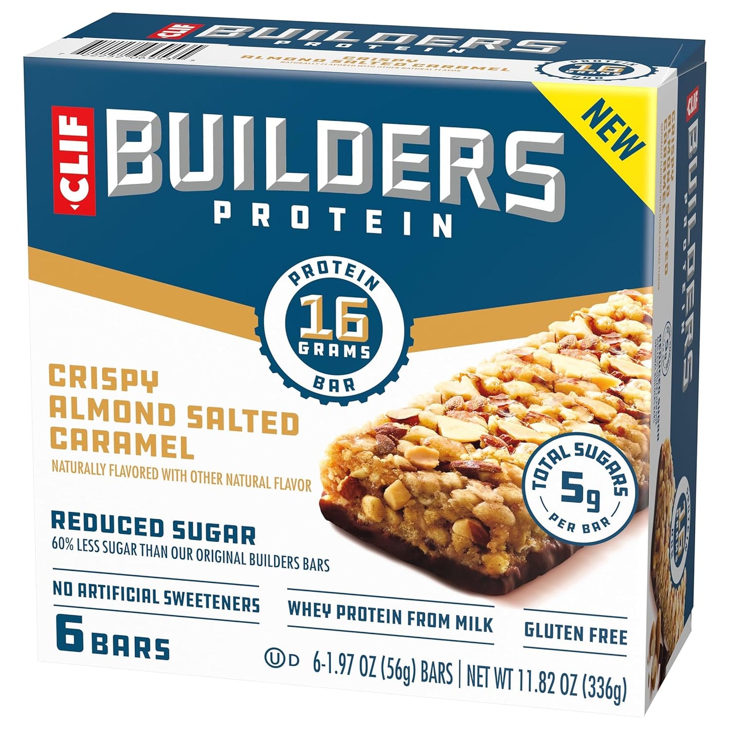 CLIF BUILDERS 16g Protein Bar - Lightweight Peanut Butter Chocolate Snack for Long Outdoor Outings and Adventure Packs