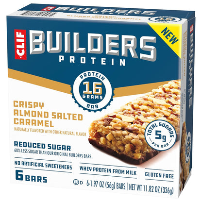 CLIF BUILDERS 16g Protein Bar - Lightweight Peanut Butter Chocolate Snack for Long Outdoor Outings and Adventure Packs