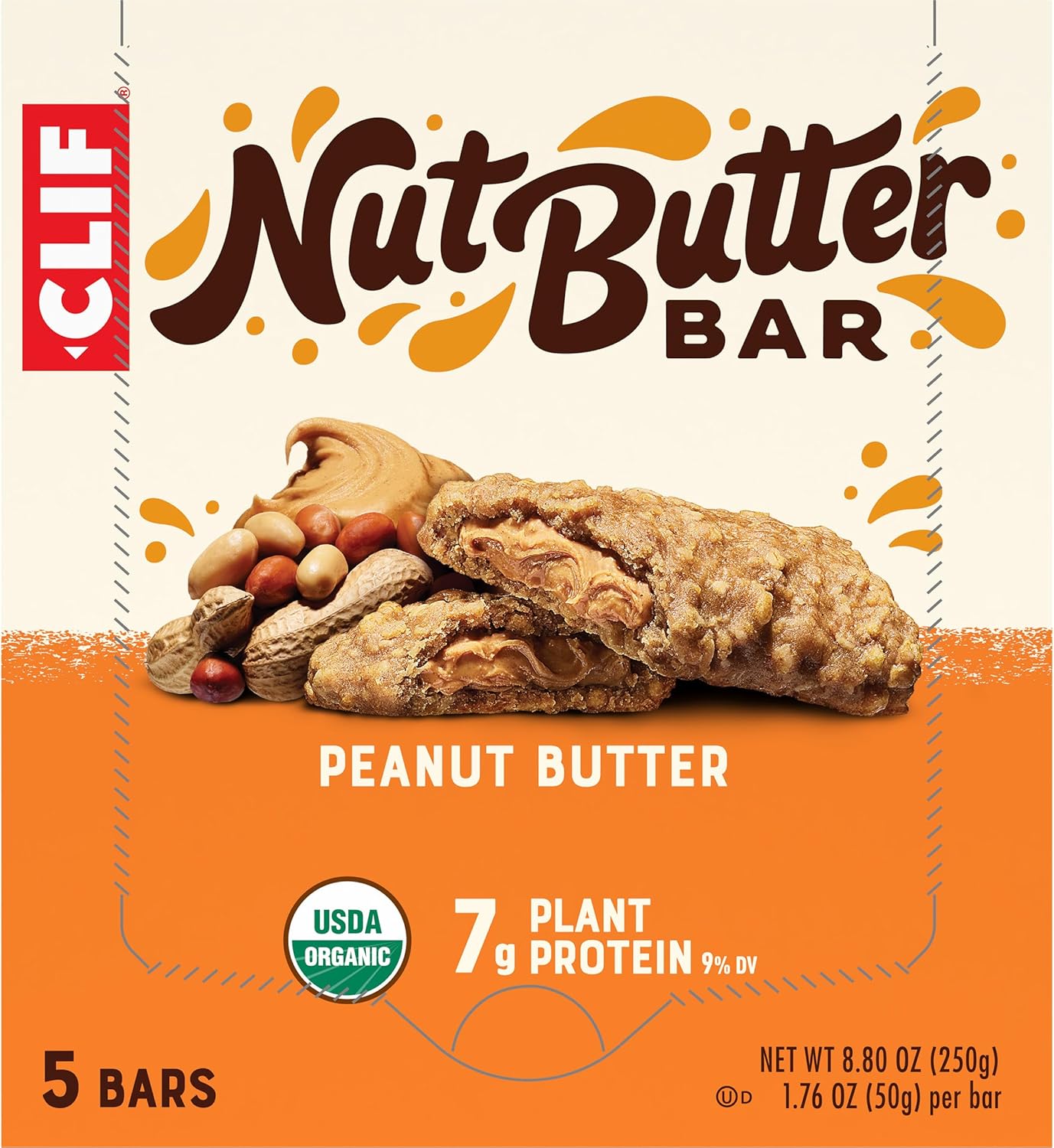 CLIF Nut Butter Bar Peanut Butter – Lightweight Fuel for Camping Trips, 5-Pack