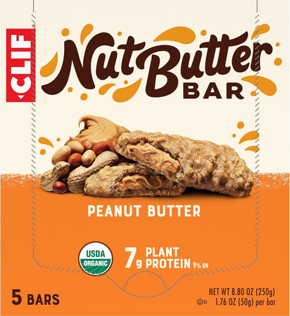 CLIF Nut Butter Bar Peanut Butter – Lightweight Fuel for Camping Trips, 5-Pack