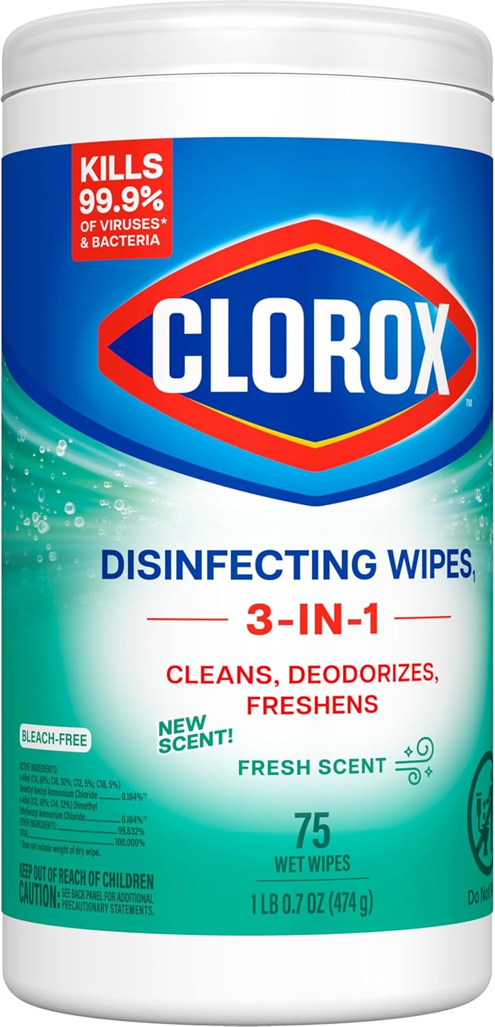 Clorox Bleach Free Disinfecting Wipes for Cold and Flu Season, Mindful Home Hygiene Refresh, 75 Count