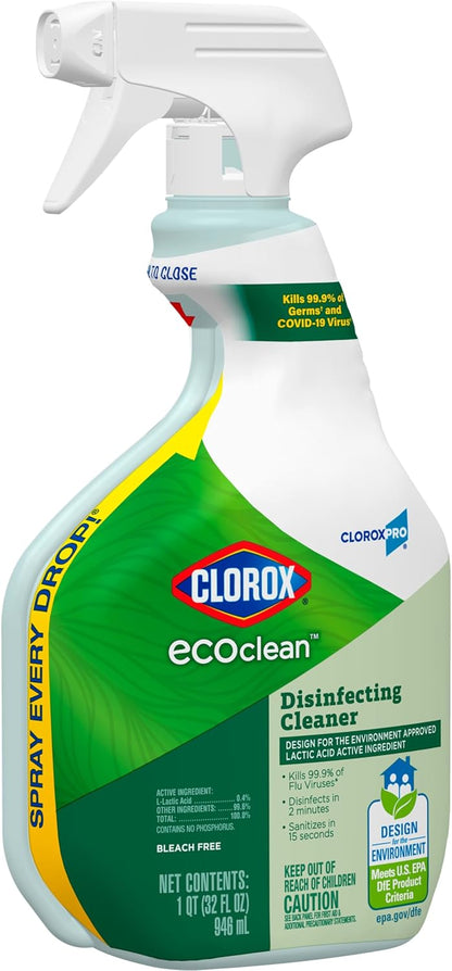 Clorox CloroxPro EcoClean Disinfecting Cleaner Spray – High-Traffic Surface Disinfectant for Study Lounges and Shared Dorm Kitchens