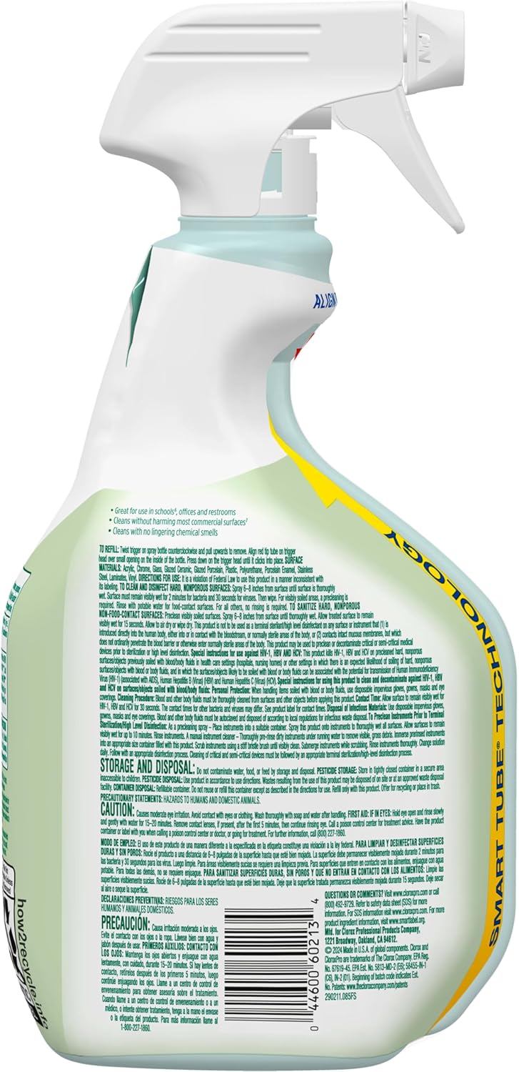 Clorox CloroxPro EcoClean Disinfecting Cleaner Spray – High-Traffic Surface Disinfectant for Study Lounges and Shared Dorm Kitchens