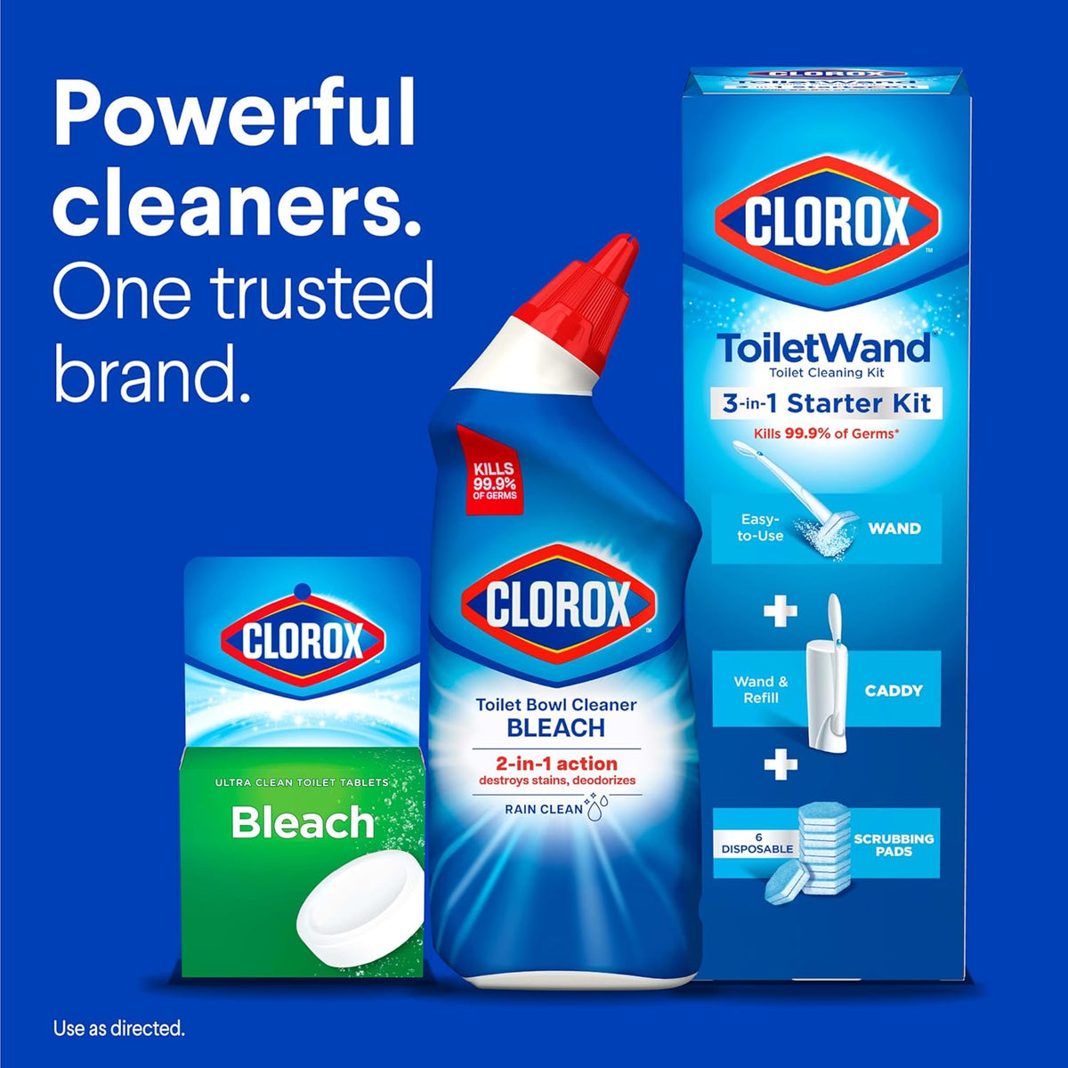 Clorox Toilet Bowl Cleaner Bleach Rain Clean, Non-Abrasive Germ-Killing Gel for Safe Everyday Bathroom Use