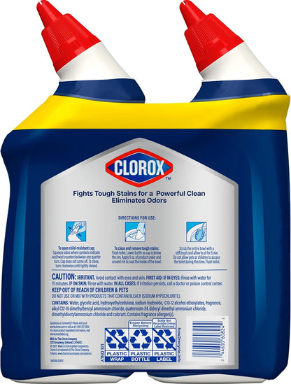 Clorox Toilet Bowl Cleaner No-Scrub Gel for Intentional Bathrooms, Less-Effort Hard Water Removal