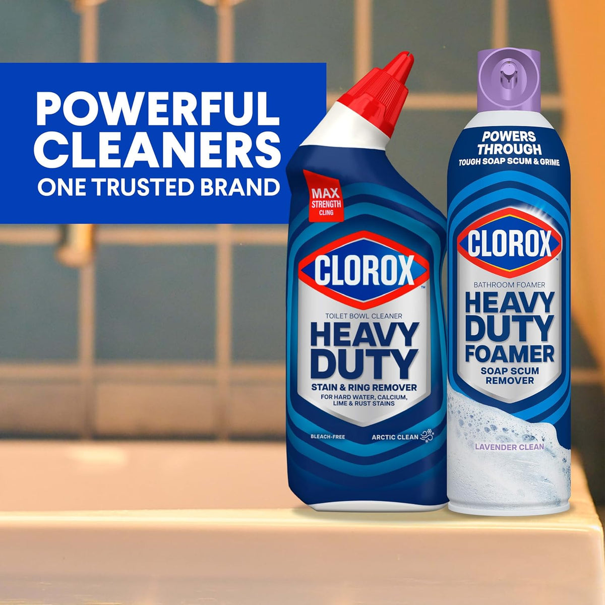 Clorox Toilet Bowl Cleaner No-Scrub Gel for Intentional Bathrooms, Less-Effort Hard Water Removal