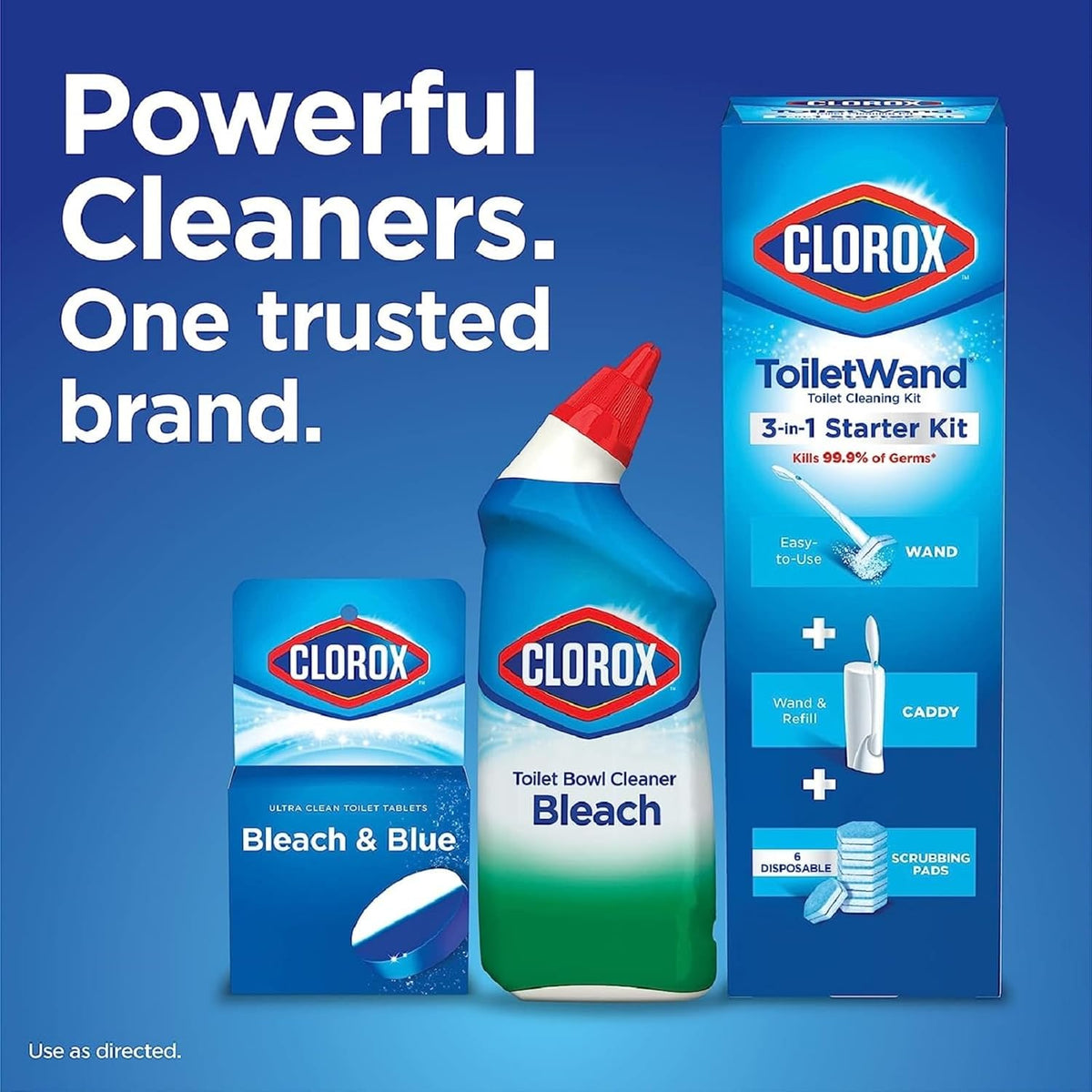 Clorox ToiletWand Toilet Bowl Disinfecting Pads – Hygienic No Handle Contact Refills for Allergy Aware Homes, 30 Count