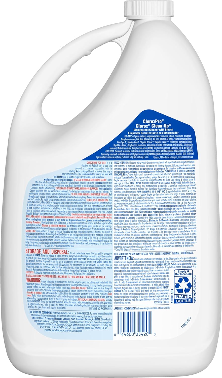 CloroxPro Clean-Up Bleach Disinfectant Spray – Commercial Shower and Spa Facility Surface Sanitizer