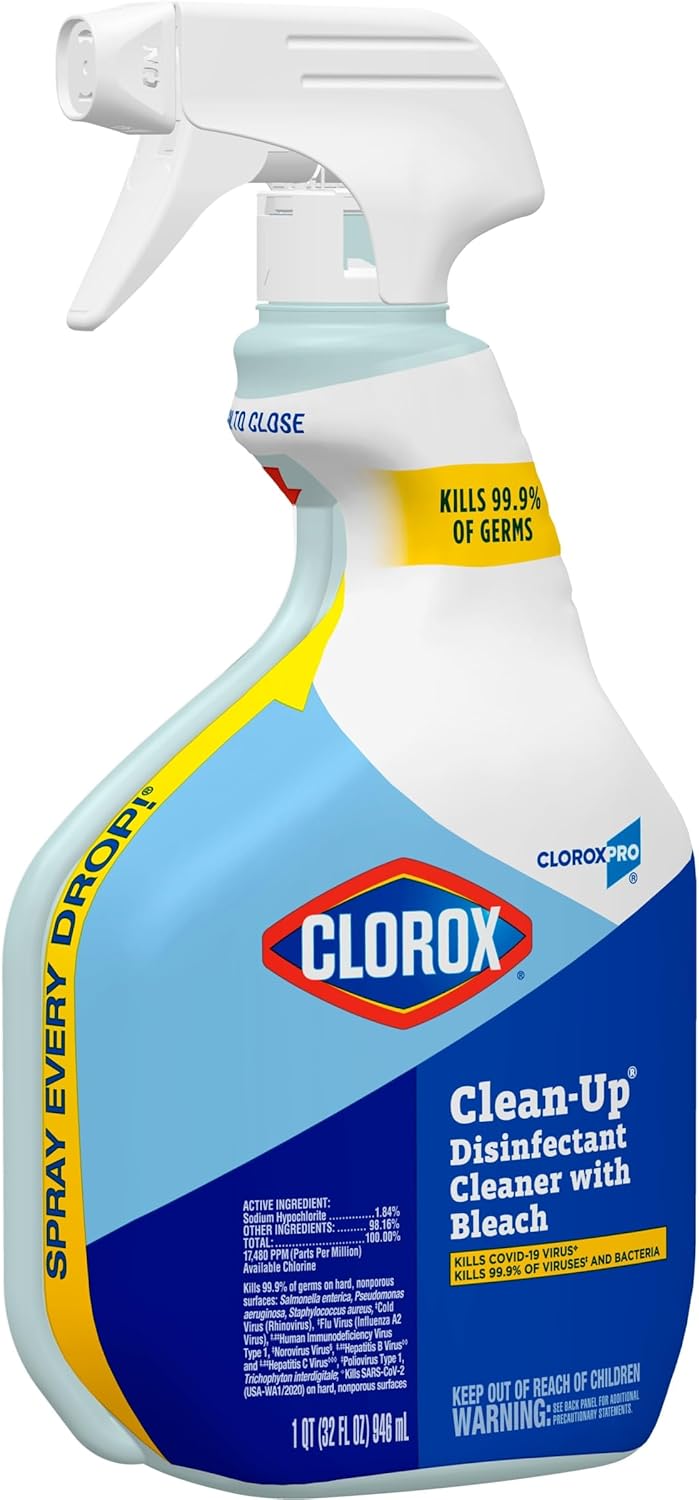 CloroxPro Disinfectant Cleaner Bleach Spray – Nursery and Playroom Hard-Surface Spray for Childcare Centers, No Rinse Required Formula, Pack of 9 at 32 Ounces Each