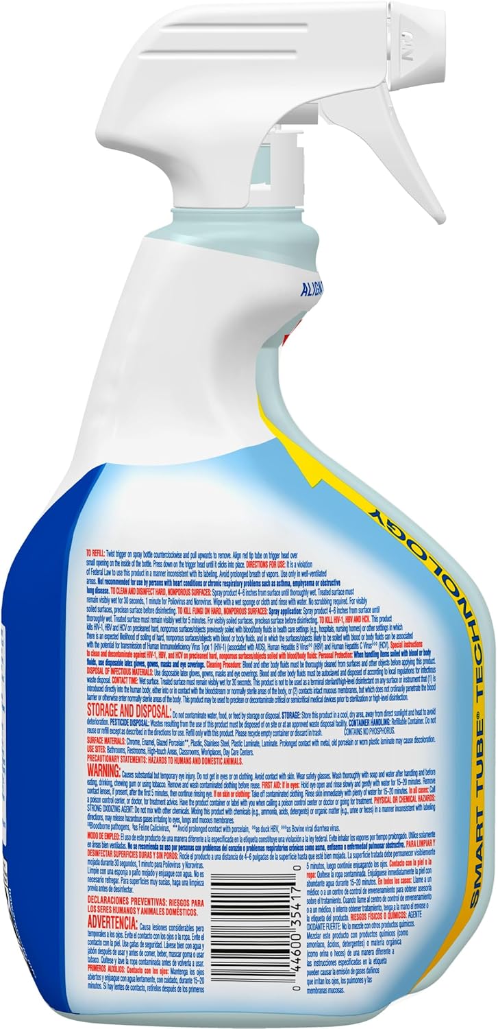 CloroxPro Disinfectant Cleaner Bleach Spray – Nursery and Playroom Hard-Surface Spray for Childcare Centers, No Rinse Required Formula, Pack of 9 at 32 Ounces Each
