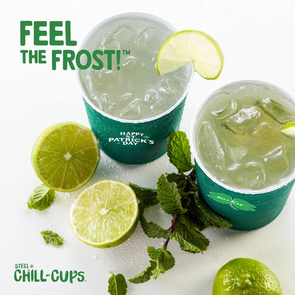 Clover Steel Cup Gift Bundle 16 oz – Thoughtful St. Patrick's Day Present for Party Hosts, Neighbors and Office Party Planners, 12 Count