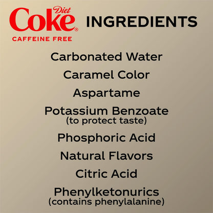 Coca-Cola Diet Coke No Caffeine Soda 16.9 fl oz, 6 Pack – Aspartame Sweetened Cola for Calming Self-Care Moments and Sleep-Friendly Hydration