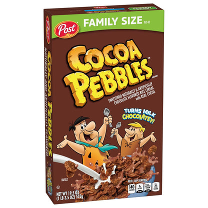Cocoa PEBBLES Cereal – Fun Flintstones Branded Kids Snack for Playdates and Sleepovers, 27.5 oz Mega Size