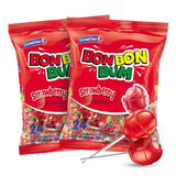 Colombina Bon Bon Bum Lollipops – Tropical Hard Candy with Chewy Gum Center for Kids Lunchboxes and After-School Snacks