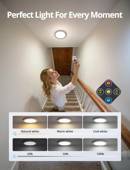 Combuh Cordless PIR Ceiling Lamp – 13ft Detection Night Light for Bedroom to Bathroom Path, No Open Flame or Hot Bulb