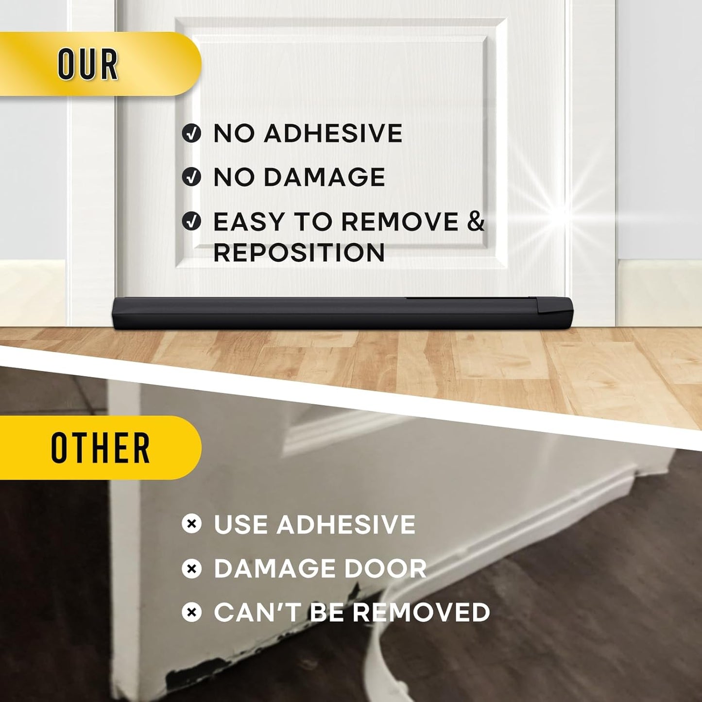 Comfyanno Under Door Draft Stopper – Bedroom Door Gap Filler for a Calmer, Darker, Quieter Sleep Space