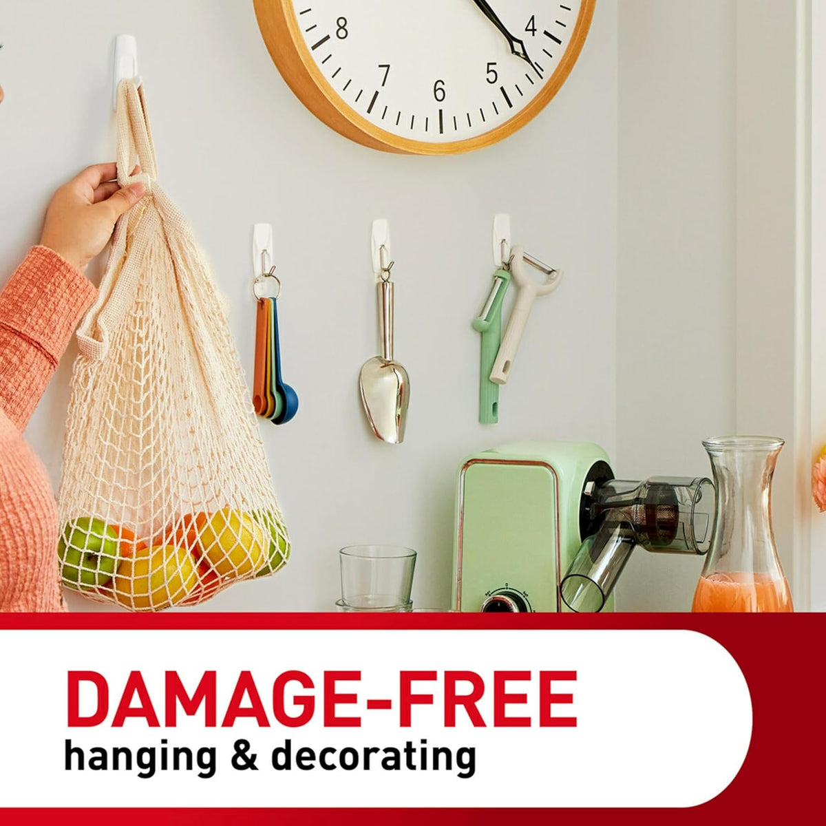 Command 5 lb Large Utility Hooks – No-Drill Wall Hooks for Seasonal Wall Decor and Entryway Charm
