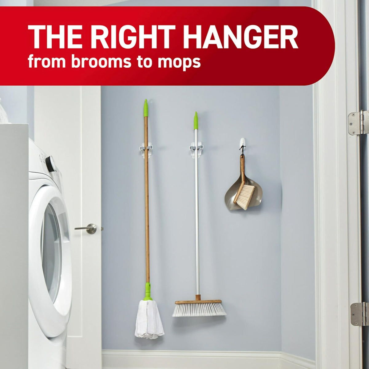 Command Broom Grippers – Practical Holiday Gift, No-Drill Mop Organizer for Renters