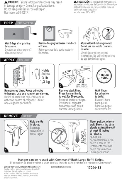 Command Canvas Hanger Kit for Intentional Living Spaces, Tool-Free Minimalist Display