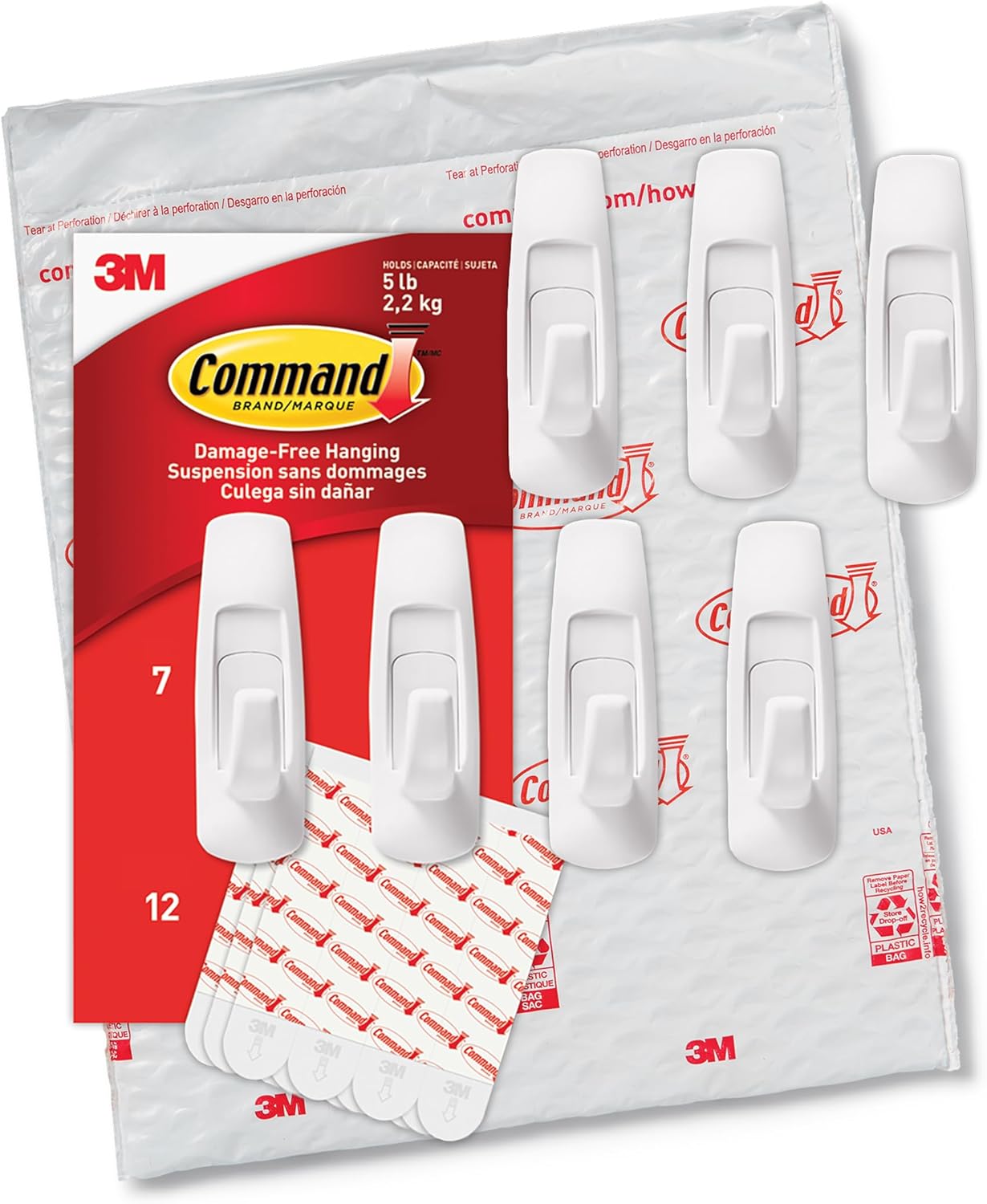 Command Damage Free Hooks – Simple Neutral White Hooks for Uncluttered Spaces