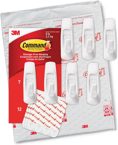 Command Damage Free Hooks – Simple Neutral White Hooks for Uncluttered Spaces